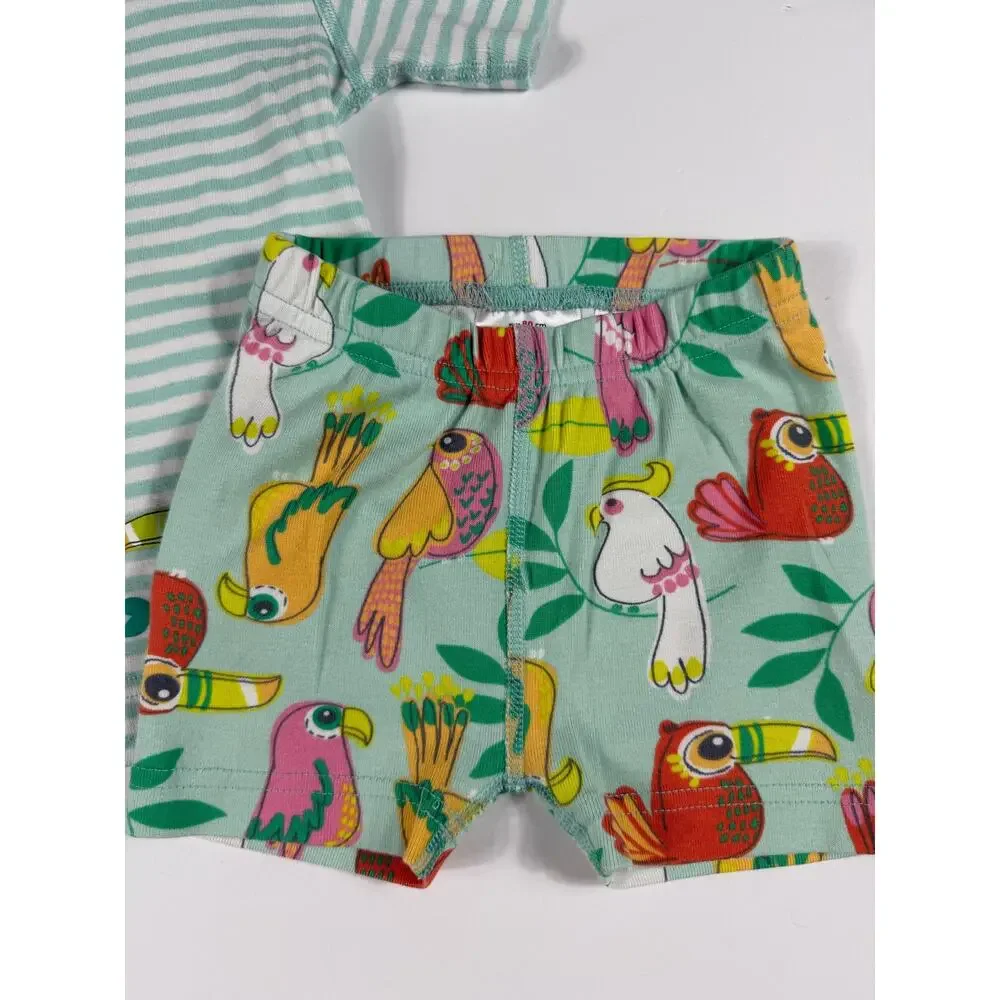 Hanna Andersson Tropical Birds Organic Cotton Shorts Pajamas Size 18–24 Months